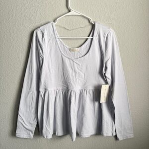 Frankee & Skylarr Brand New Women's White Long Sleeve Babydoll Top. Size XL. NWT